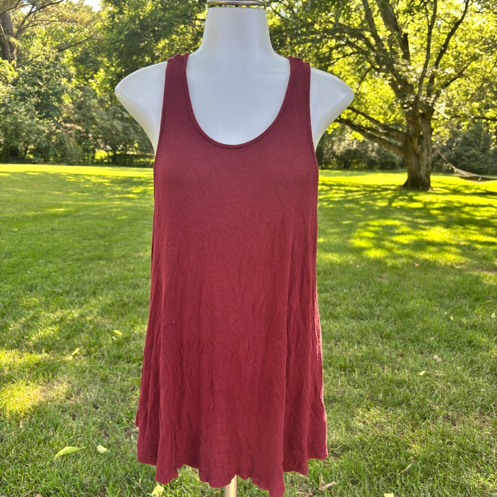 Mossimo Supply Co Maroon Sleeveless Tank Top